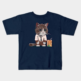 Dagon Sad Cat Series Kids T-Shirt